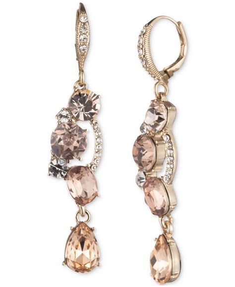 givenchy leverback earrings cushion drop|givenchy crystal earrings.